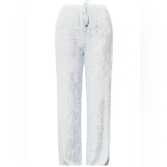 PrettyLittleThing Women's Light Blue Knit Pants - Picture 4 of 4